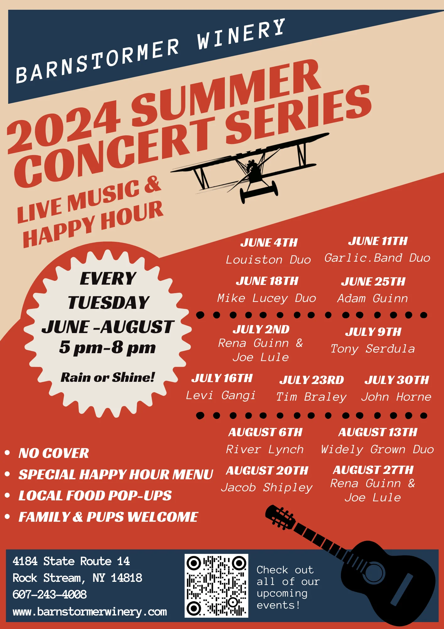 Barnstormer Winery Happy Hour, Live Music & Local Food Series 2024
